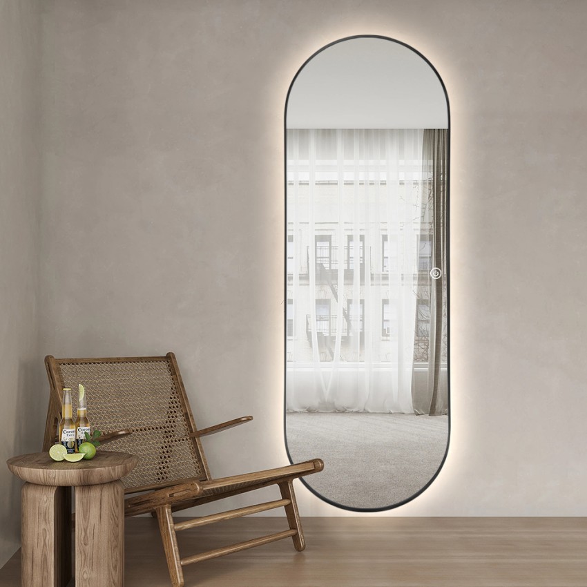 Ovale wandspiegel 65x170 cm met achtergrondverlichting Reyk Aanbieding Ovale wandspiegel 65x170 cm met achtergrondverlichting Reyk Aanbieding