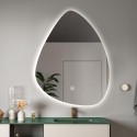 Led design toiletspiegel met achterverlichting druppelvormig 70x90cm Vmidur XL Aanbieding
