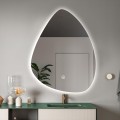 Led design toiletspiegel met achterverlichting druppelvormig 70x90cm Vmidur XL Aanbieding