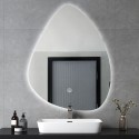 Led design toiletspiegel met achterverlichting druppelvormig 70x90cm Vmidur XL Aanbod