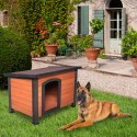 Buiten hondenbed grote houten huis 127x95x95 voor reusachtige honden Nebbia Verkoop