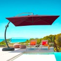 Parasol de jardin déporté en aluminium 3.5x3.5 anti UV Copenaghen Brown Remises