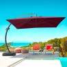 Parasol de jardin déporté en aluminium 3.5x3.5 anti UV Copenaghen Brown Remises