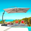Parasol de jardin déporté 3.5 m carré bras en aluminium Copenaghen Remises