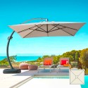 Parasol de jardin déporté 3.5 m carré bras en aluminium Copenaghen Choix
