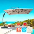 Parasol de jardin déporté 3.5 m carré bras en aluminium Copenaghen Promotion