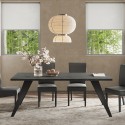 Moderne houten eettafel 210x90cm voor keuken met ijzeren poten Anuk Aanbod