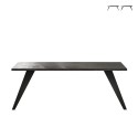 Moderne houten eettafel 210x90cm voor keuken met ijzeren poten Anuk Aanbieding