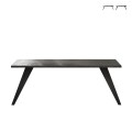 Moderne houten eettafel 210x90cm voor keuken met ijzeren poten Anuk Aanbieding
