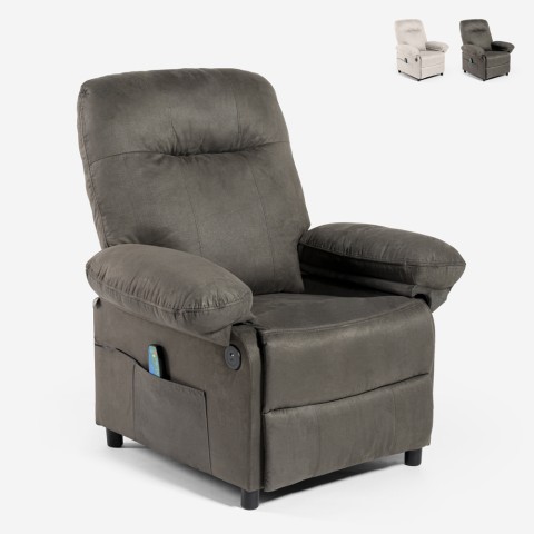 Relaxen verstelbare massagefauteuil met USB en voetensteun Noemi Aanbieding