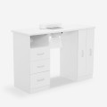 Witte manicuretafel met afzuiging en lades Lime Aanbieding
