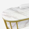 Table manucure effet marbre blanc métal doré 110x45x80cm Monika Remises