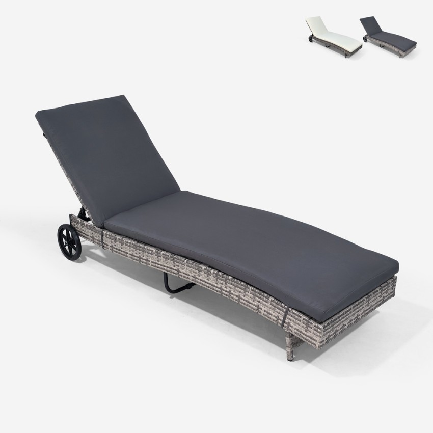 Ligstoel van rotan met wielen Hooma Aanbieding