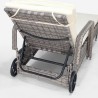 Rotan ligstoel met wielen en armleuningen Kanani Prijs