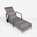 Rotan ligstoel met wielen en armleuningen Kanani Kortingen