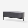 Banc d'entrée repose-pieds design en tissu velours gris Monet Réductions
