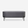 Banc d'entrée repose-pieds design en tissu velours gris Monet Catalogue