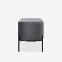 Design poef in grijze fluwelen stof Monet Voorraad