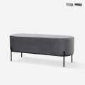 Banc d'entrée repose-pieds design en tissu velours gris Monet Promotion