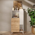 Witte houten keukenkast met 2 planken Jowna 