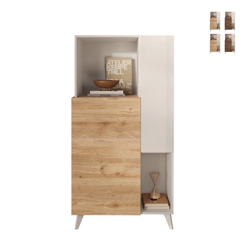 Buffet cuisine blanc bois avec 2 étagères Jowna Promotion Buffet cuisine blanc bois avec 2 étagères Jowna Promotion