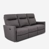Canapé 3 places relax inclinable manuel similicuir moderne gris Kiros Offre