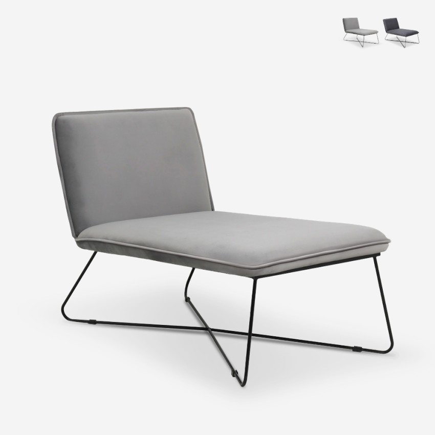 Luxe fluwelen lounge stoel in modern minimalist design Dumas Aanbieding