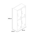 Metalen lockerkast met 4 afsluitbare deuren Thera Catalogus
