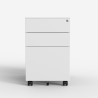 Meuble de bureau blanc avec roulettes et serrure Rolly Offre