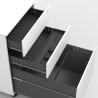 Meuble de bureau blanc avec roulettes et serrure Rolly Réductions