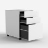 Meuble de bureau blanc avec roulettes et serrure Rolly Remises