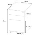 Meuble de bureau blanc avec roulettes et serrure Rolly Catalogue