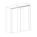 Armoire bois chêne noir 2 portes coulissantes miroir 200x64x213 Cadoc Offre
