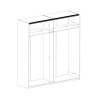 Armoire bois chêne noir 2 portes coulissantes miroir 200x64x213 Cadoc Remises