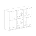 Commode en bois de chêne naturel avec 2 portes 4 tiroirs noir Gael Remises