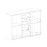 Commode en bois de chêne naturel avec 2 portes 4 tiroirs noir Gael Remises