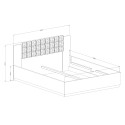 Lit double avec rangement 160x200cm en bois tête de lit noire Horton Remises