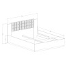 Lit double avec rangement 160x200cm en bois tête de lit noire Horton Remises