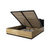Lit double avec rangement 160x200cm en bois tête de lit noire Horton Offre