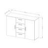 Buffet de salon chambre à coucher 4 tiroirs 2 portes bois blanc Forsy Offre