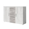 Buffet de salon chambre à coucher 4 tiroirs 2 portes bois blanc Forsy Vente