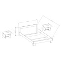 Tweepersoonsbed 180x200 cm met 2 nachtkastjes, hoofdeinde en lattenbodem hout Lauret Korting