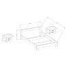 Tweepersoonsbed 180x200 cm met 2 nachtkastjes, hoofdeinde en lattenbodem hout Lauret Korting