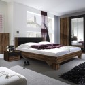 Tweepersoonsbed 180x200 cm met 2 nachtkastjes, hoofdeinde en lattenbodem hout Lauret Verkoop