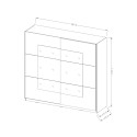 Armoire 2 portes coulissantes blanc miroir chêne 180x60x210 Elaisa Catalogue