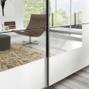 Armoire 2 portes coulissantes miroir blanc chêne 200x60x210 Lille Catalogue