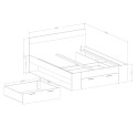 Tweepersoonsbed 160x200 cm met lattenbodem en opberglade Esmera Kortingen