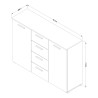 Commode de chambre à coucher 2 portes 4 tiroirs en bois noir Ertras Offre
