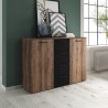 Commode de chambre à coucher 2 portes 4 tiroirs en bois noir Ertras Promotion