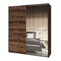Armoire dressing chambre chêne 2 portes coulissantes miroir Ketou  Vente